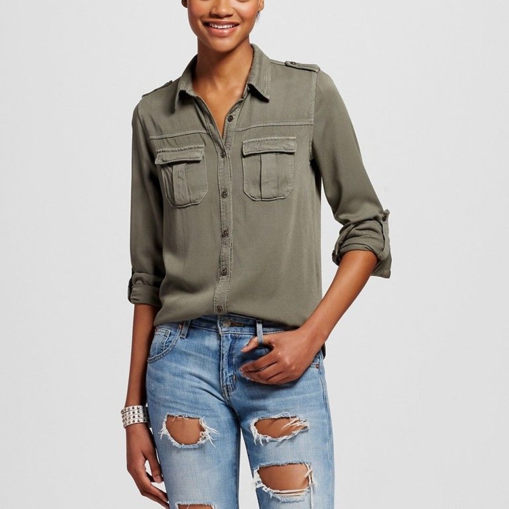 Missimo olive green utility shirt NWT